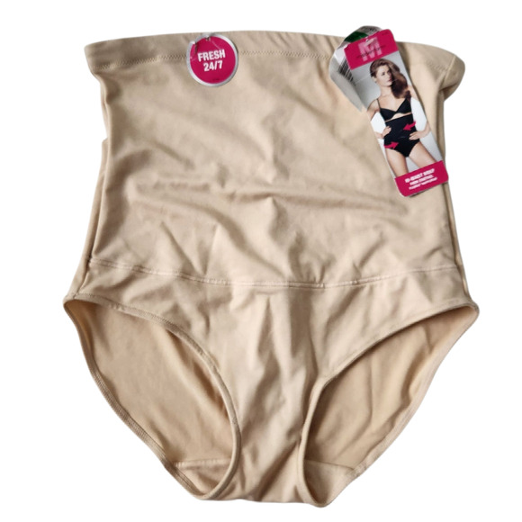New Flexees Maidenform High-Waist Brief Large Tan Beige Shapewear - Picture 1 of 3